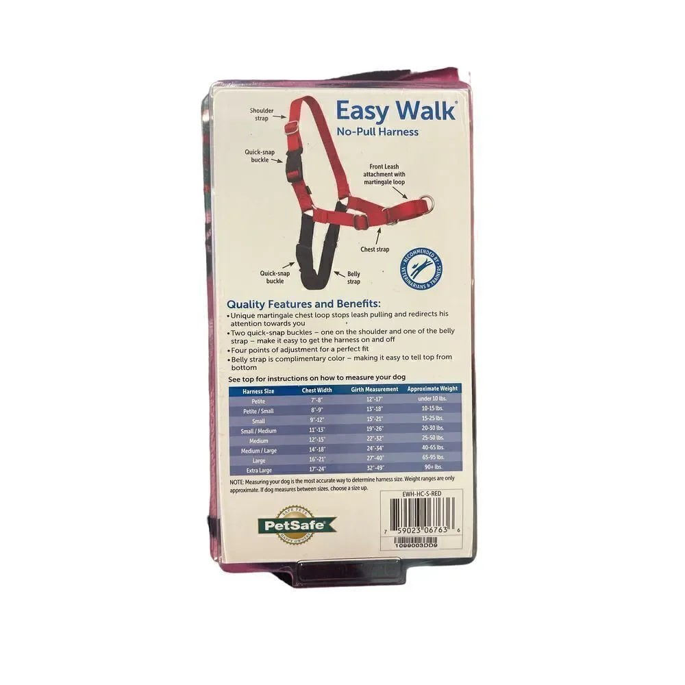 PetSafe Easy Walk Dog No-Pull Harness Red Black Size S
